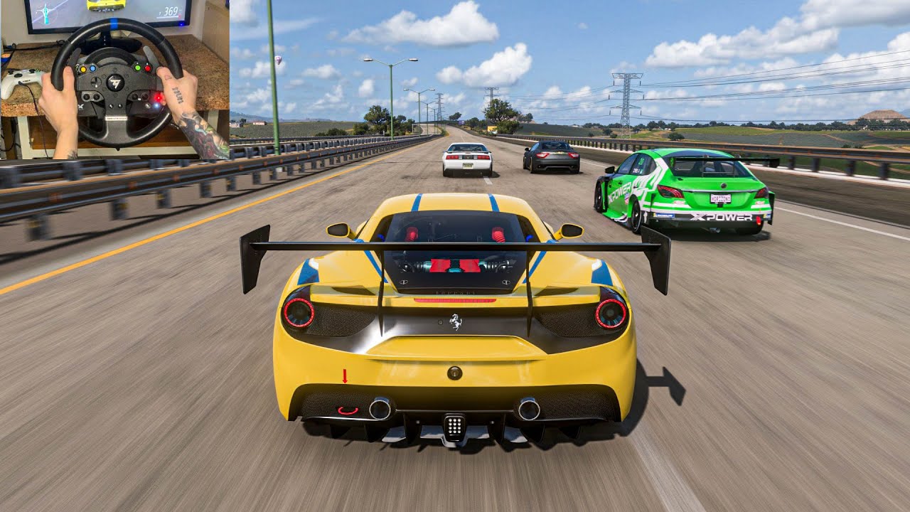 Ferrari 488 Challenge VS Racing Cars | Forza Horizon 5 Steering Wheel Gameplay
