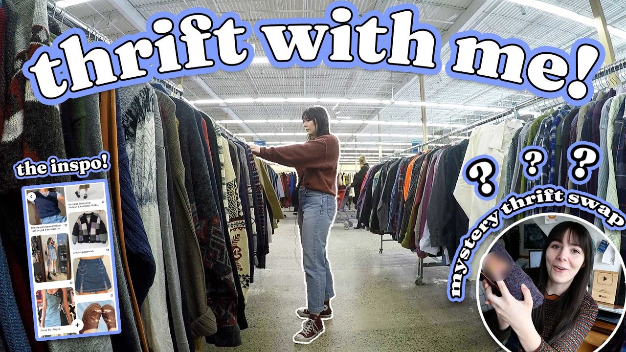 THRIFT WITH ME! Mystery Thrift Swap with @KathleenIllustrated 🌟 | Unboxing Haul