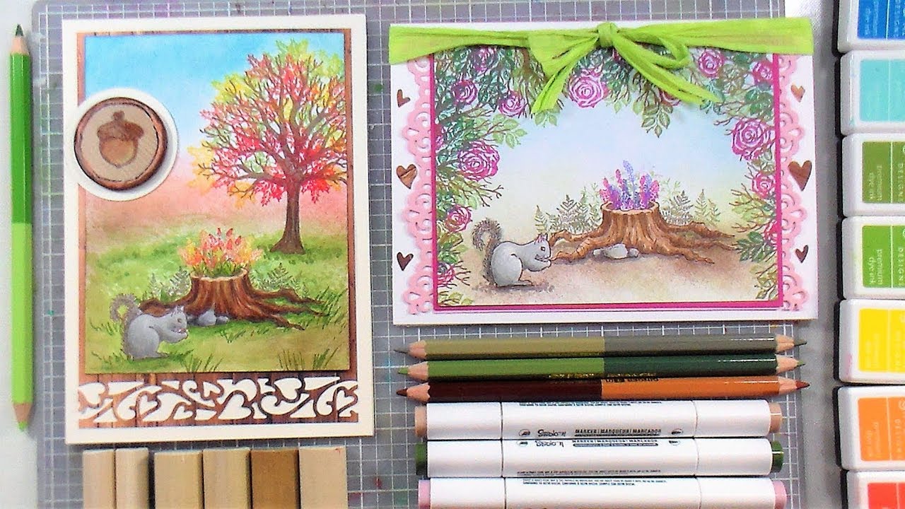 Fall and Spring Woodland Cards // 2 Looks with 1 Stamp Set!