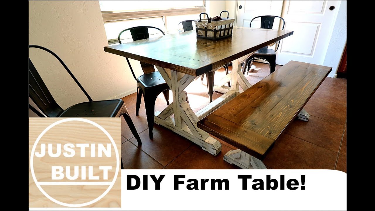 How to Build a Farmhouse Table and Bench DIY
