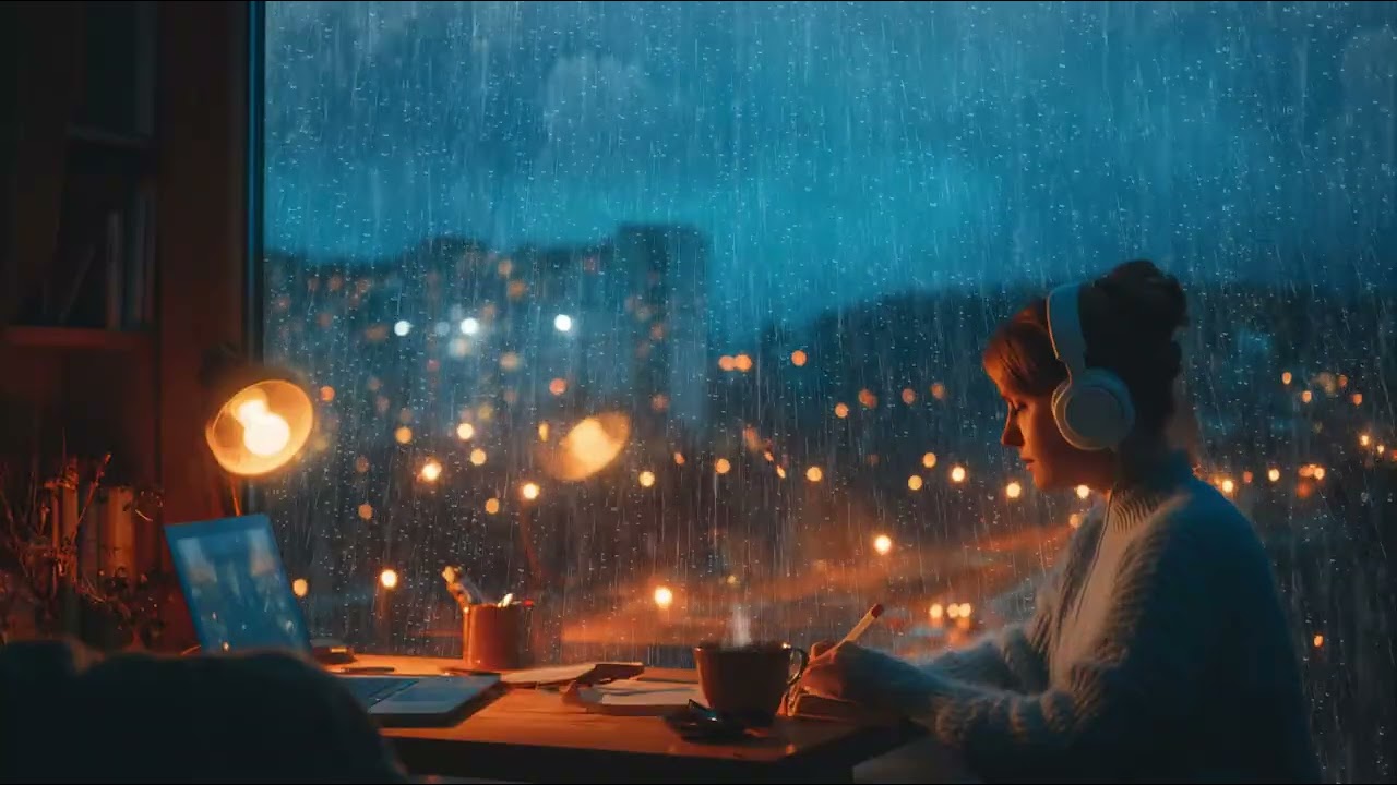 Smooth Jazz & Rain Sounds 🌧️ Window Ambience for Study, Relax & Focus