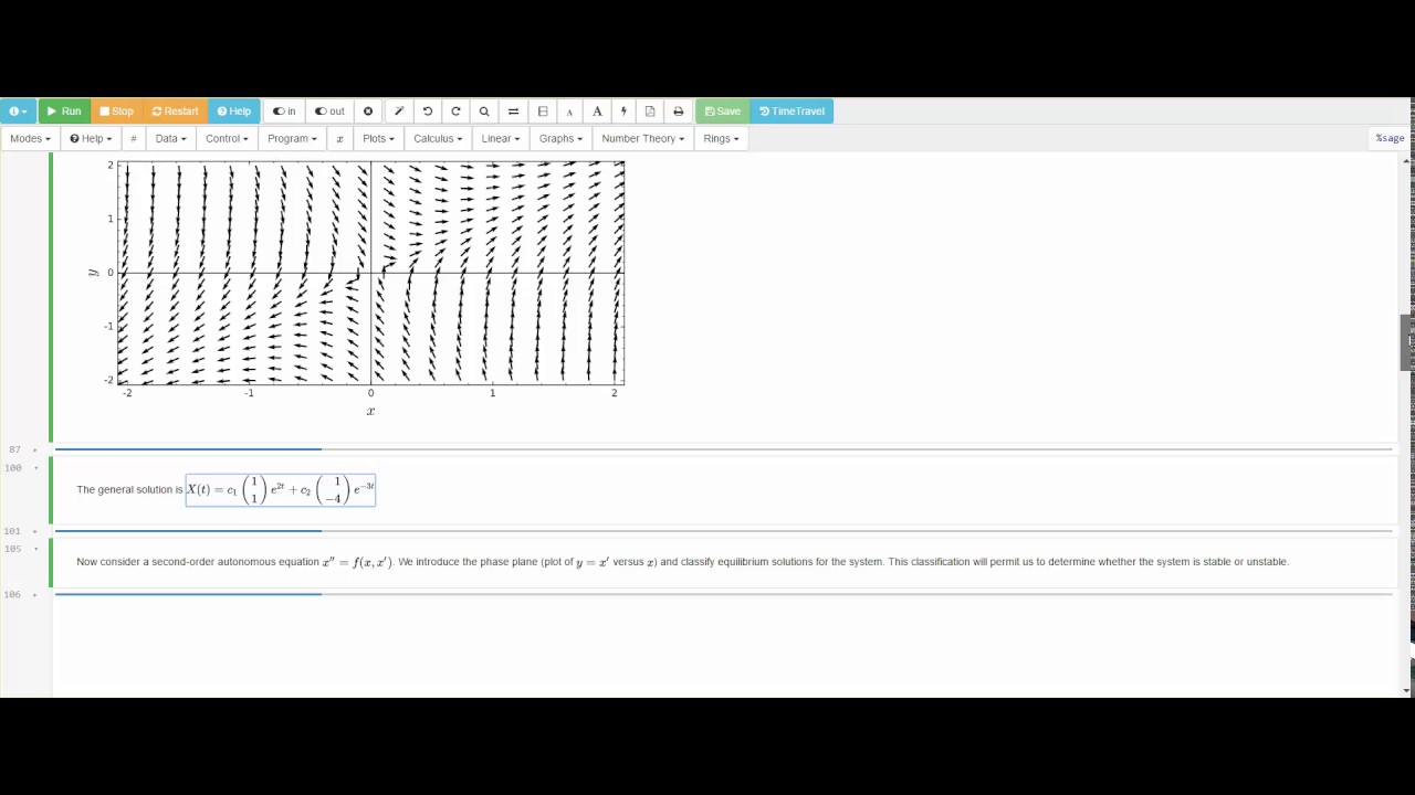 Qualitative Behavior Linear Systems of ODEs