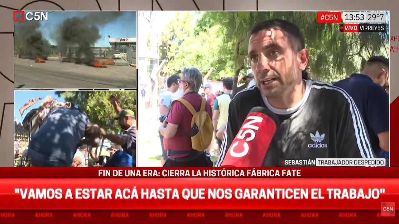 Trabajador de Fate en C5N: “No nos van a sacar hasta que estén garantizados nuestros puestos”