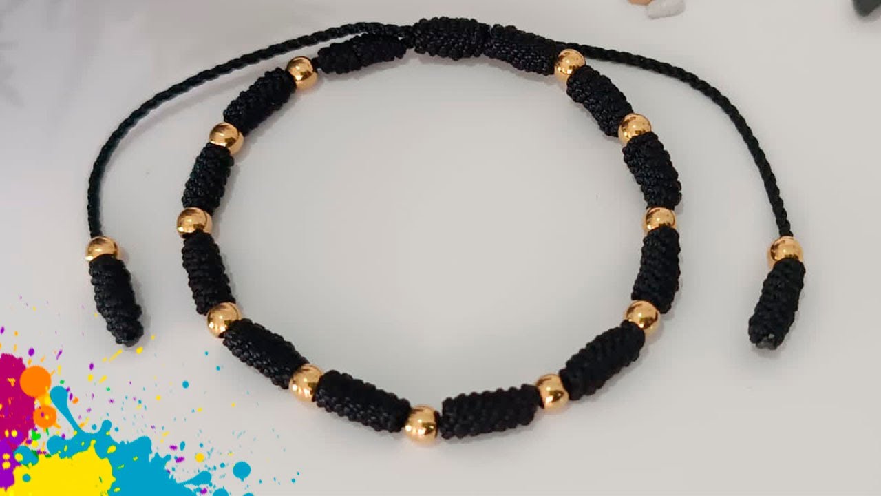 COMO HACER ESTA PULSERA GOLD BLACK HERMOSA Y FACIL DE HACER // BRACELETS