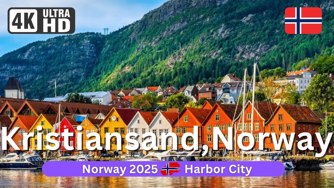 Kristiansand, Harbor City Walking Tour, Norway Summer 4K | Streets Vibes 2025