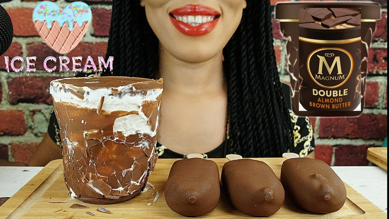 Magnum ice cream party!!! (Request video) Crunchy eating sounds *No Talking* Rose eatingTV2