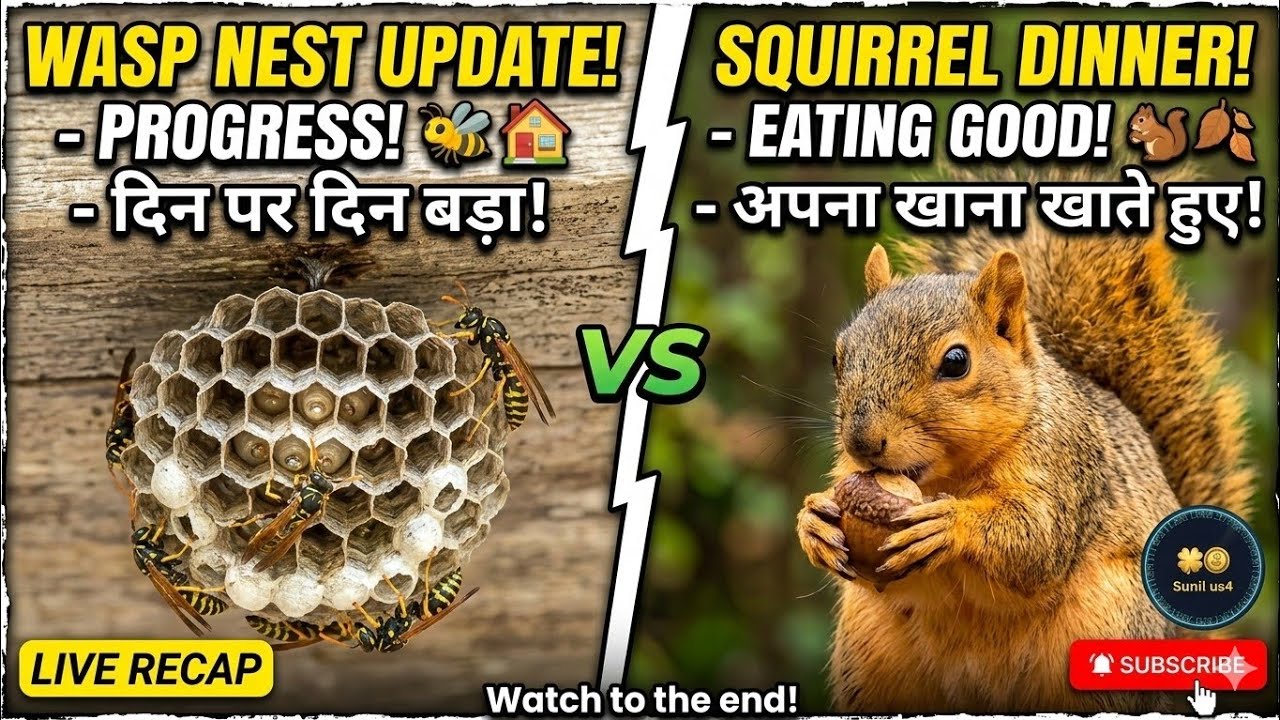 my daily routine squirrel and wasp nest