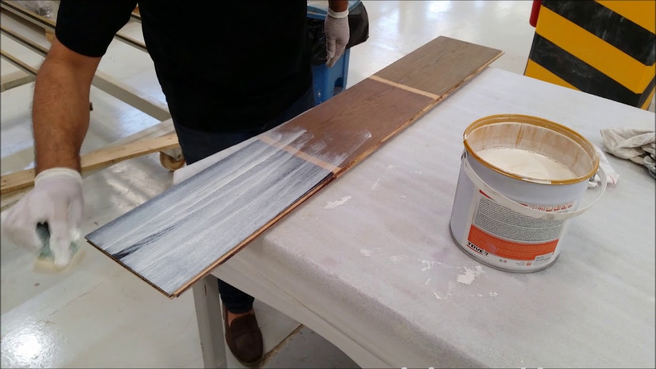 oil wax finishing buffing Paoloni machine flat flooring line