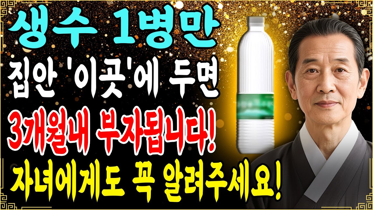 3개월 안에 돈이 몰려드는 생수 한 병의 힘. 올바른 자리에 두기만 해도 평생 갚지 못할 것 같던 빚을 깨끗이 없앨 수 있습니다!