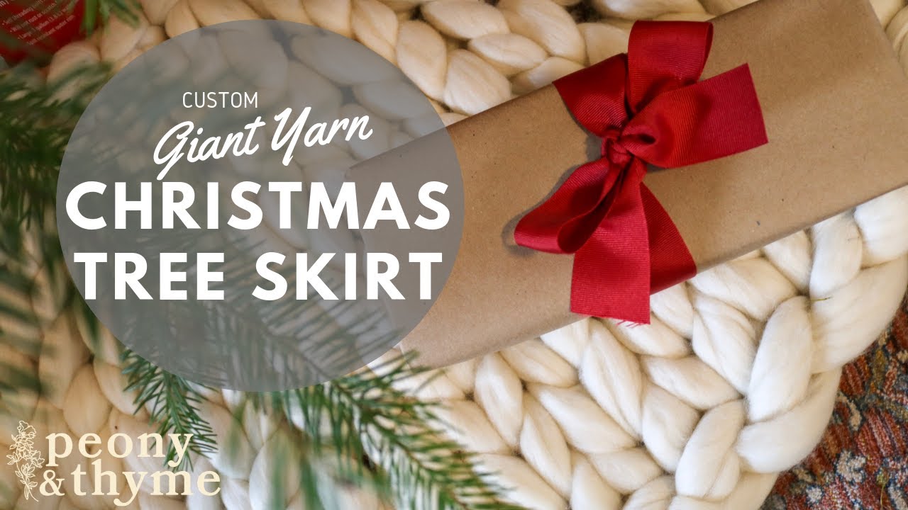 Christmas Tree Skirt Knit with Giant Yarn-Fast and Easy!