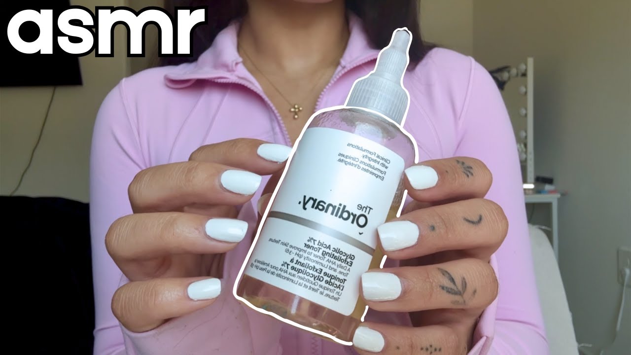 ASMR | Tapping on Skincare Products *whispering* 