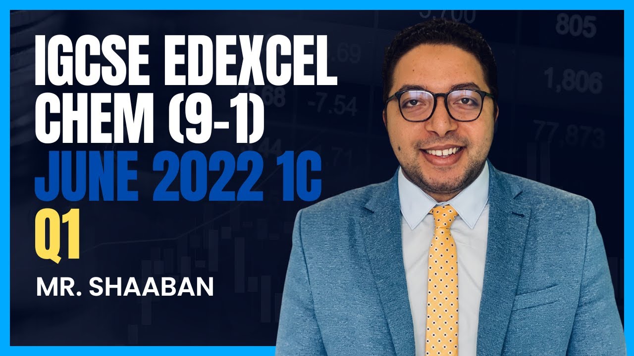 Pearson Edexcel IGCSE (9–1) Chemistry UNIT: 4CH1Science (Double Award) 4SD0PAPER: 1C June 2022 Q1