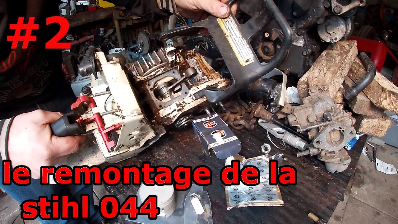 tronçonneuse Stihl 044: remontage du piston neuf/1er démarrage