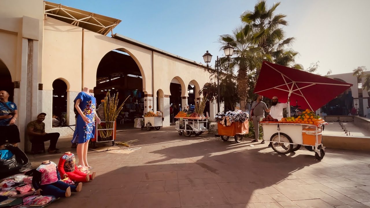 Just 4 minutes of walking around Souk El Had in Agadir, Maroko square 4K