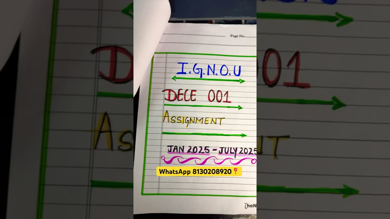 IGNOU DECE 001 solved assignment Jan 2025 - july 2025 #ignoudece001 #ignoudeceassignment #dece1