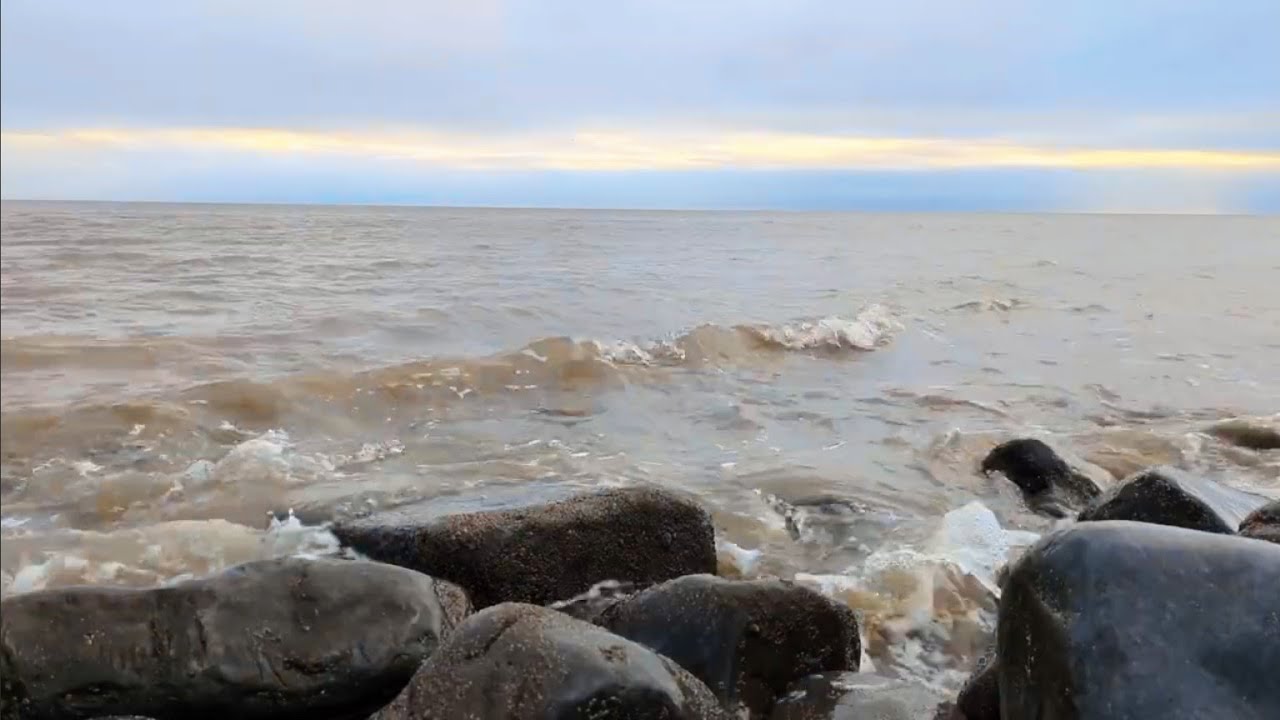 Calm Winter Waves on a Rocky Shore | coastal soundscape 