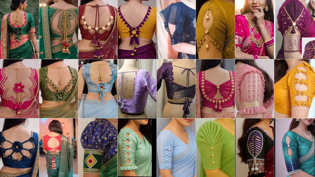 Back neck blouse design | 25 पीछे गला का शानदार ब्लाउज डिजाइन | blouse designs