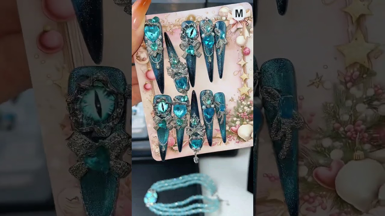 All blue nails and jewelry!! #asmr #amsrpackaging #amsrnailspackaging#packagewithme