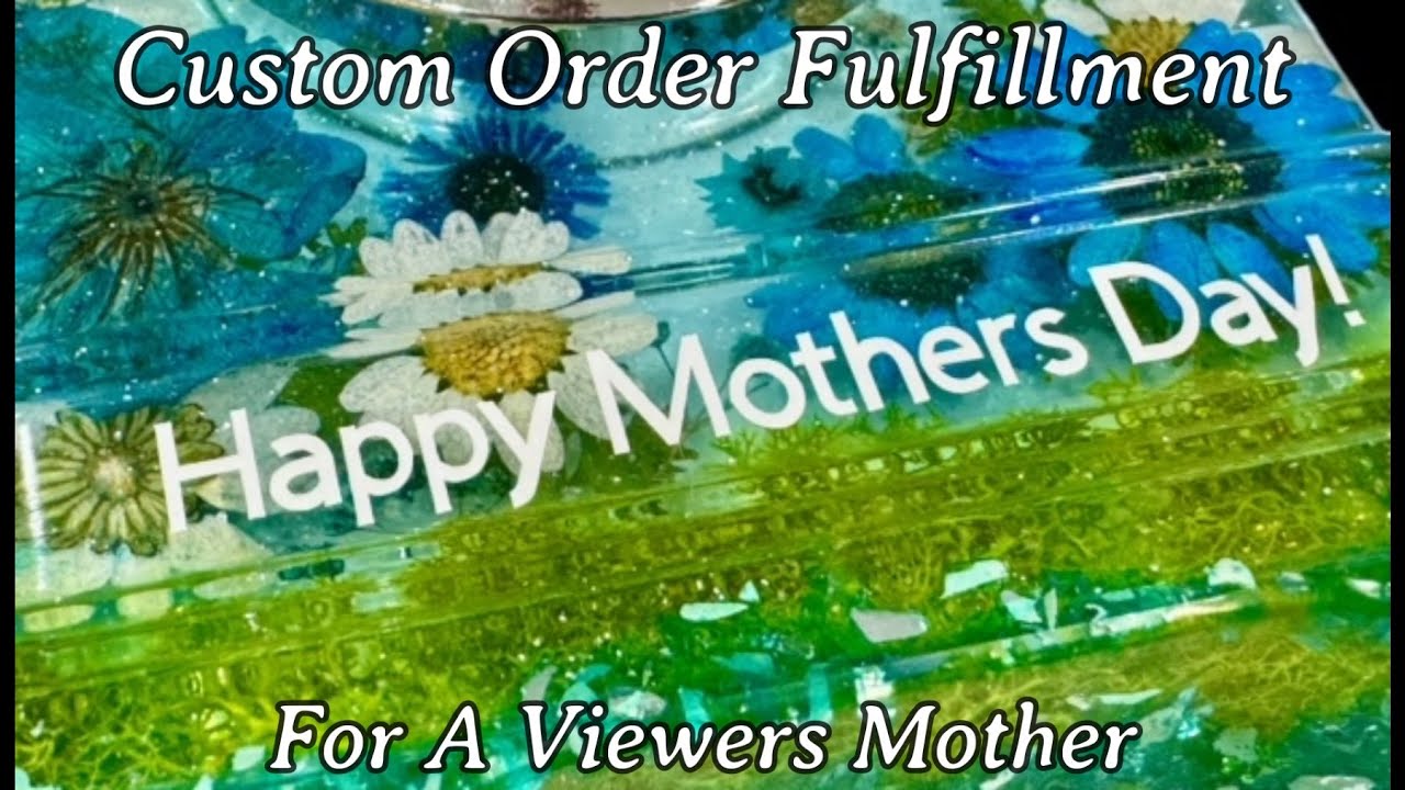 #467 Fulfillment Of Custom Resin Layered Clock With Pressed Flowers