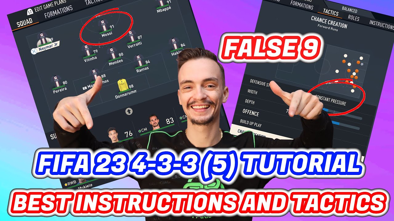 FIFA 23 - THE MOST OVERPOWERED FORMATION 4-3-3 FALSE 9 TUTORIAL BEST TACTICS & INSTRUCTIONS
