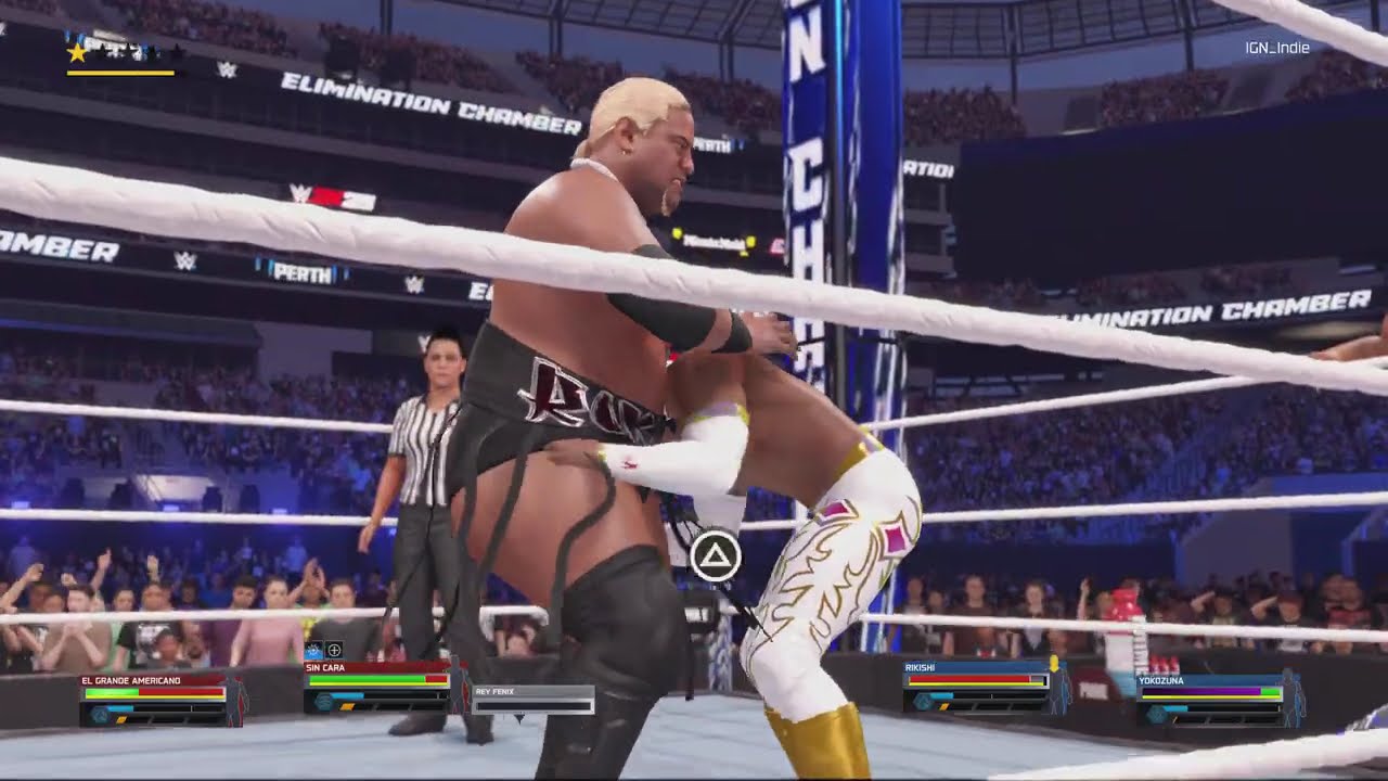 WWE 2K25: Sin Cara, El Grande Americano vs Yokozuna,  Rikishi | Tag Team Championship