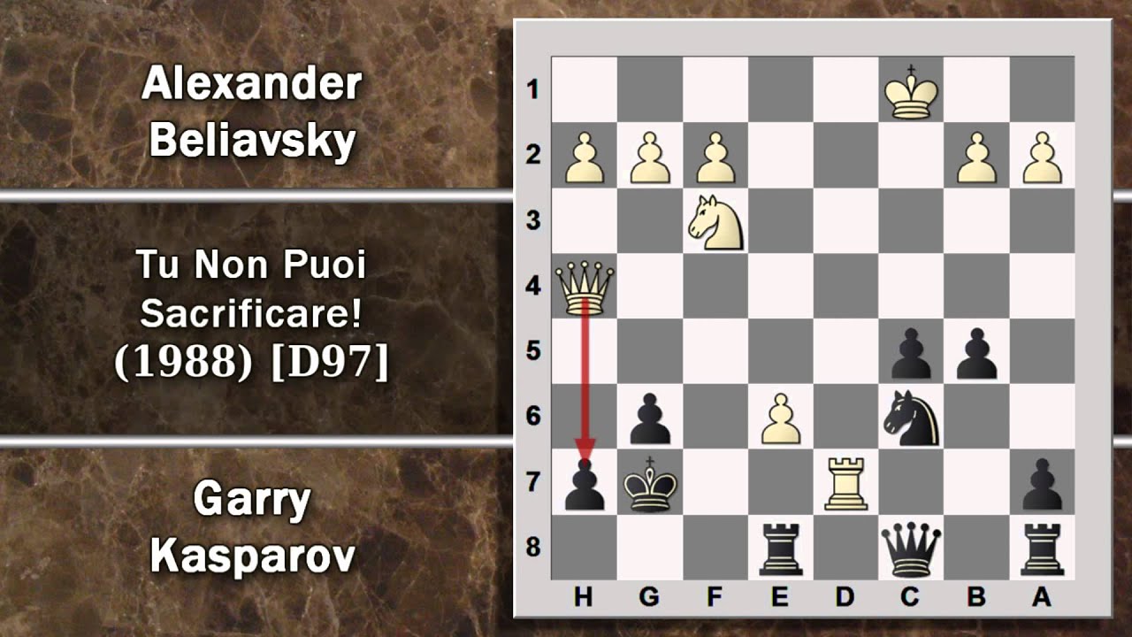 Partite Commentate di Scacchi 44- Beliavsky vs Kasparov - Tu Non Puoi Sacrificare! - 1988 [D97]