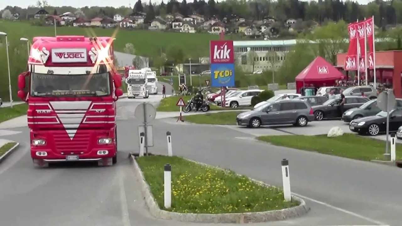 Obertrum: Truckertreffen 2013,CONVOY f&auml;hrt... Kreisverkehr,Teil1/2 Part 11