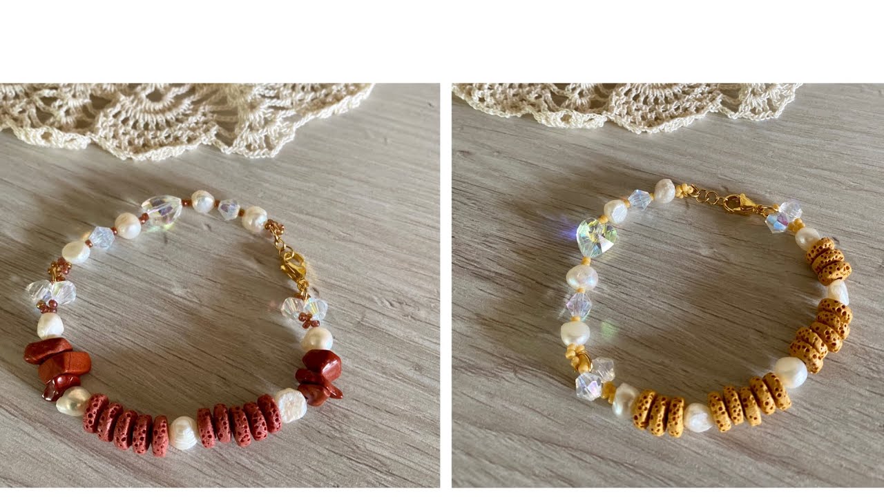 Bracciale di lava e perle di fiume con COBEADS 😍