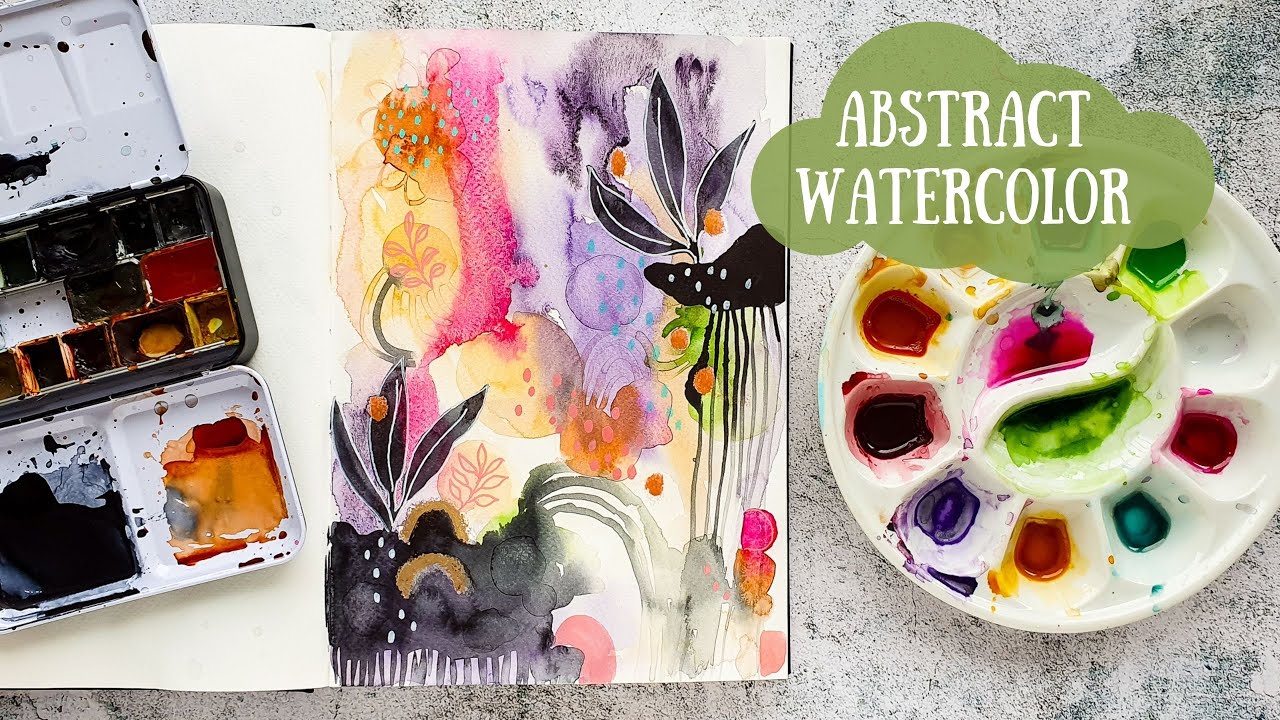 Abstract Watercolor Art Journal Page