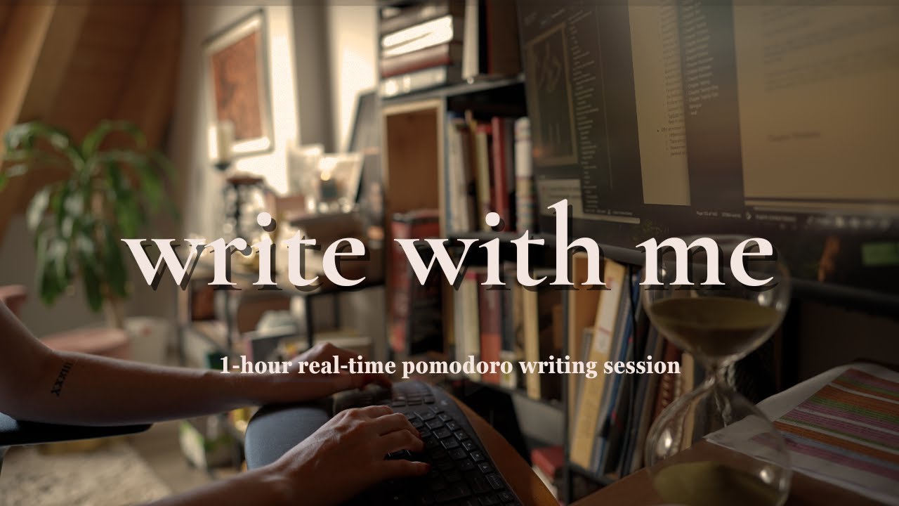 Write with me | real-time 1-hour pomodoro writing session with keyboard & rain sounds