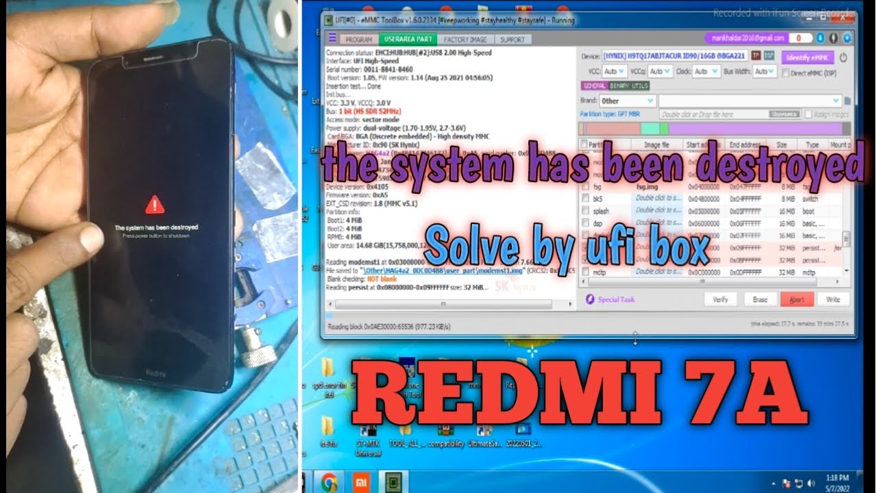 redmi 7a the system has been destroyed #ufi