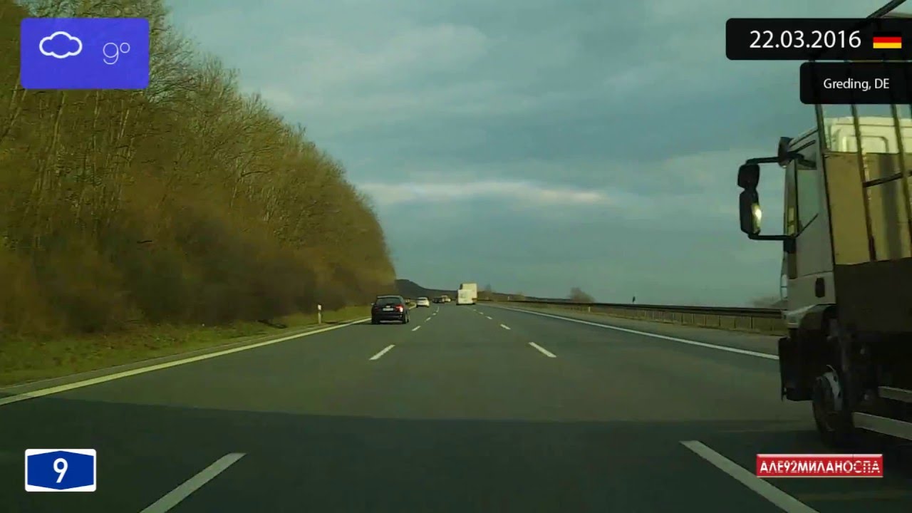 Driving through Bayern (Germany) from Nürnberg to München 22.03.2016 Timelapse x4