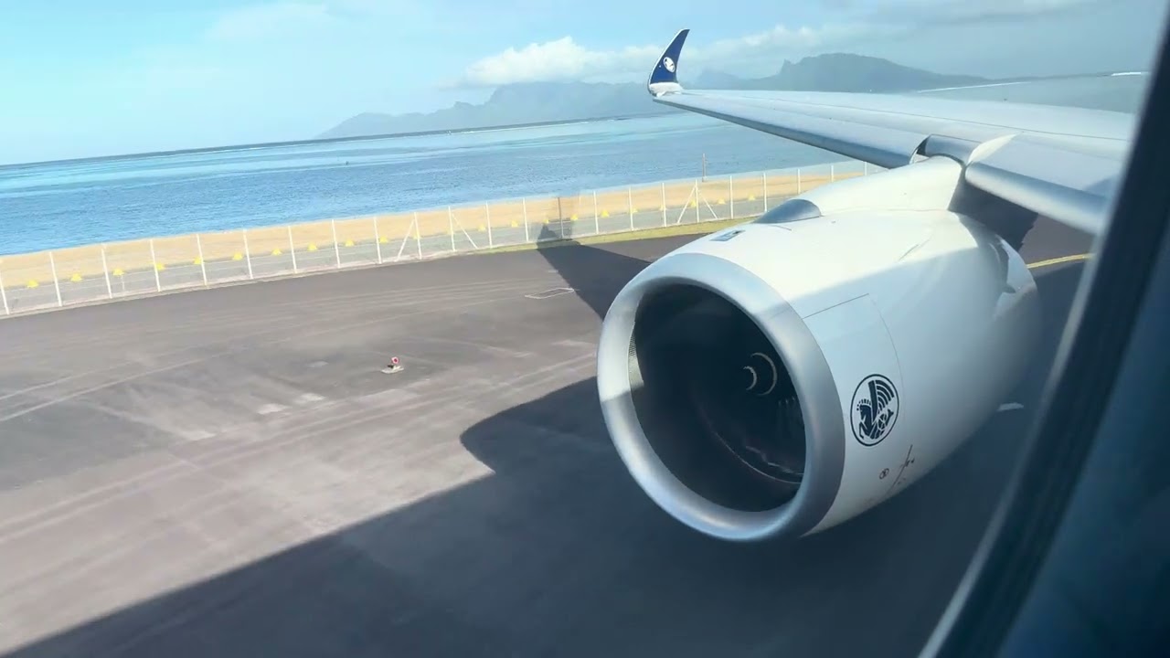 Spectacular Airbus A350-900 4k Air France Take off from Tahiti all the way back to Paris! Via LAX