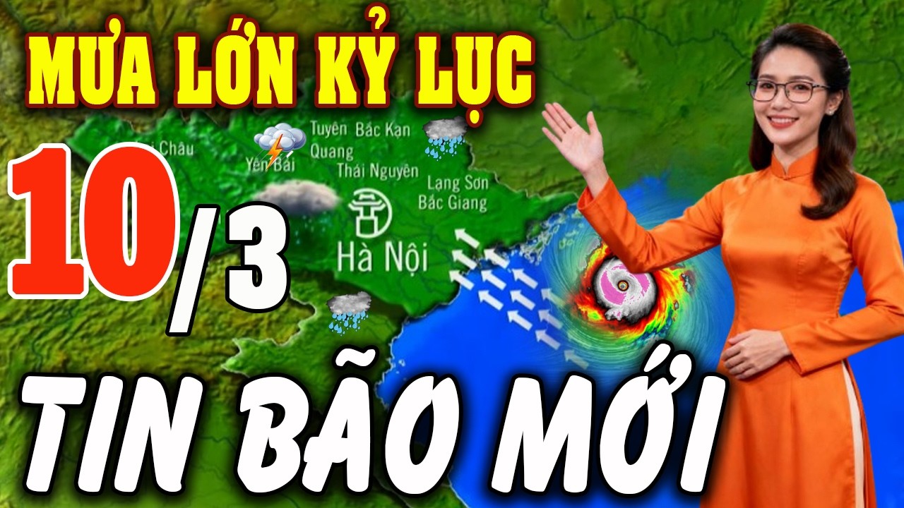 🔴[Trực Tiếp] TIN BÃO KHẨN 10/3: Áp thấp , gió mạnh,mưa rét diện rộng#baoso1 #thoitiet