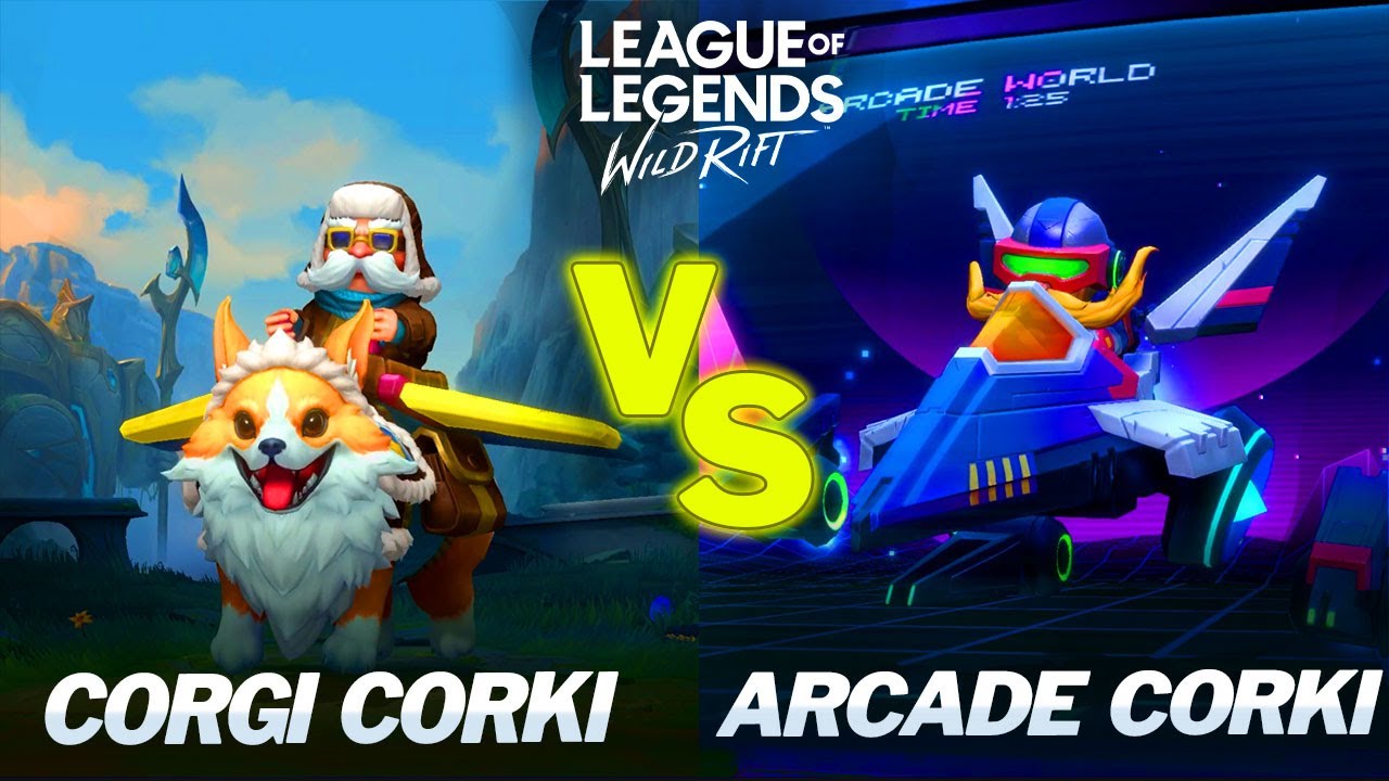 Corgi Corki VS Arcade Corki ( Skins Comparison ) - Wild Rift