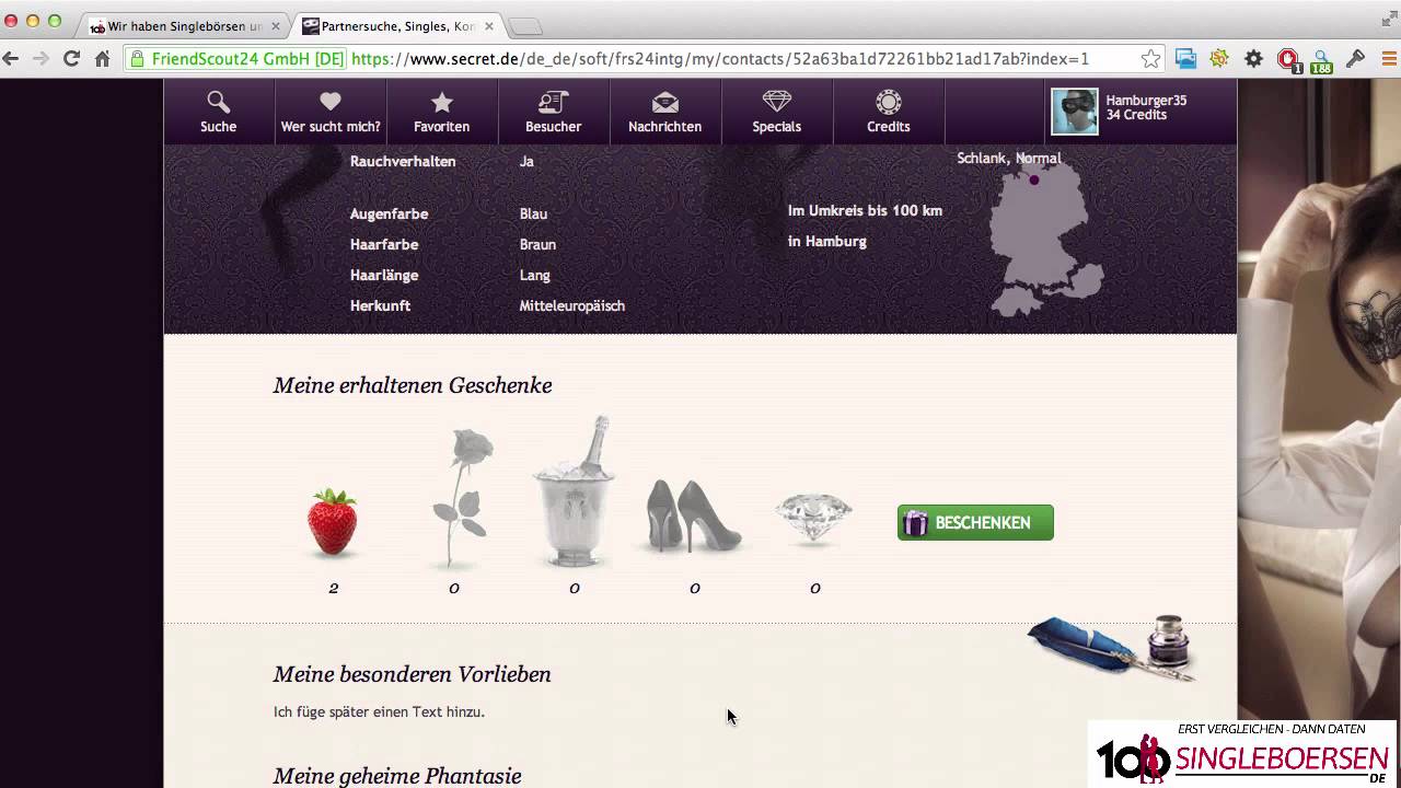 Secret.de und die Vermittlungschancen im Test