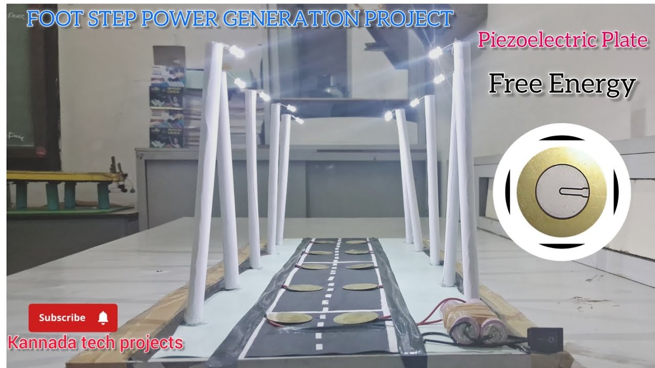 PIEZOELECTRICITY PROJEC IN KANNADA||PIEZOELECTRIC ROAD SCIENCE PROJECT #kannada #techprojects