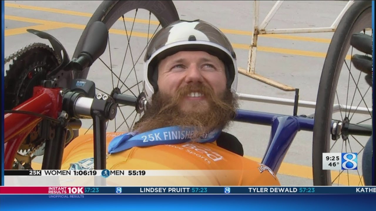 Matthew Chaffee wins Amway River Bank Run 25K Handcycle race