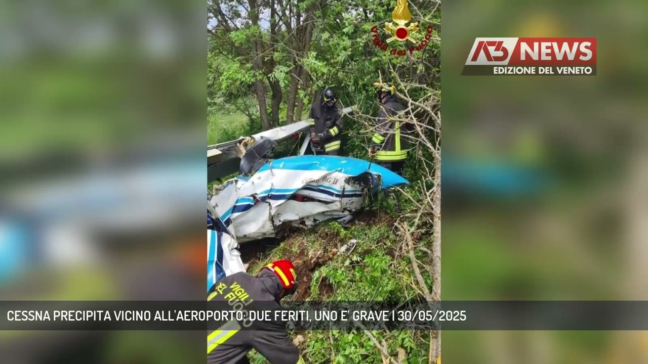 CESSNA PRECIPITA VICINO ALL'AEROPORTO: DUE FERITI, UNO E' GRAVE | 30/05/2025