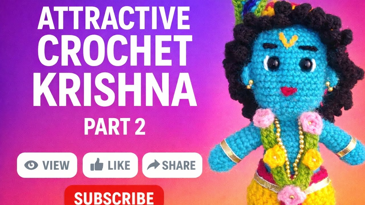 Lord Krishna Ji Crochet Toy Making 🦚 🧶|Part 1 | DIY Tutorial #krishna #diy #doll #crochet #trending