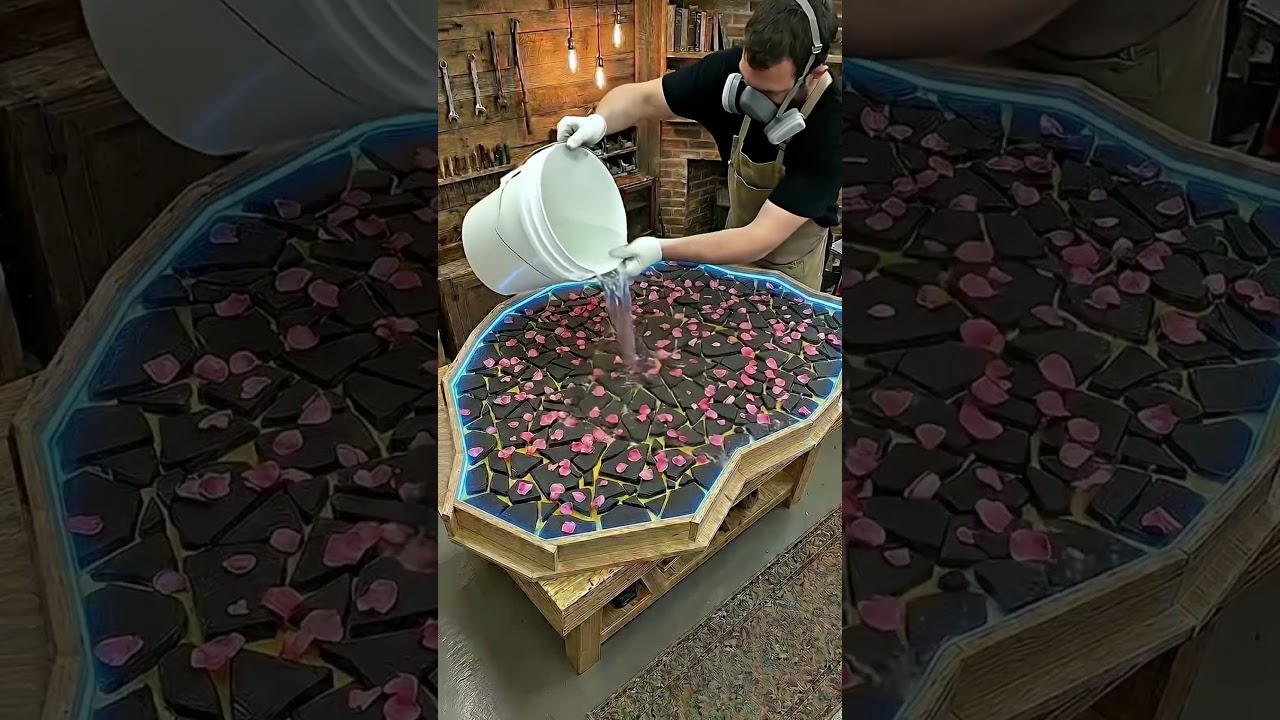 Smashed Stone to GLOWING Epoxy Resin Table! (Ultimate DIY Transformation)