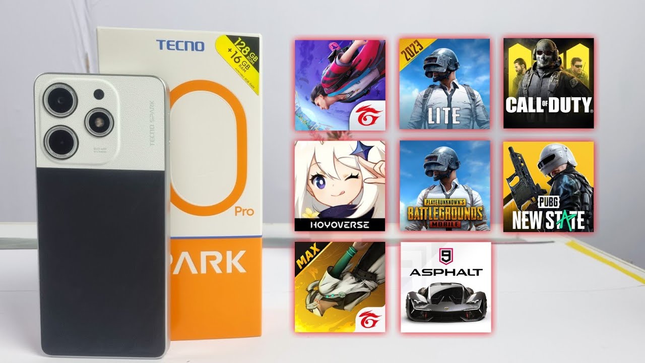 TECNO SPARK 10 Pro 8+ Games Test - PUBG/NewState/Genshin/FreeFire - 8GB, Helio G88