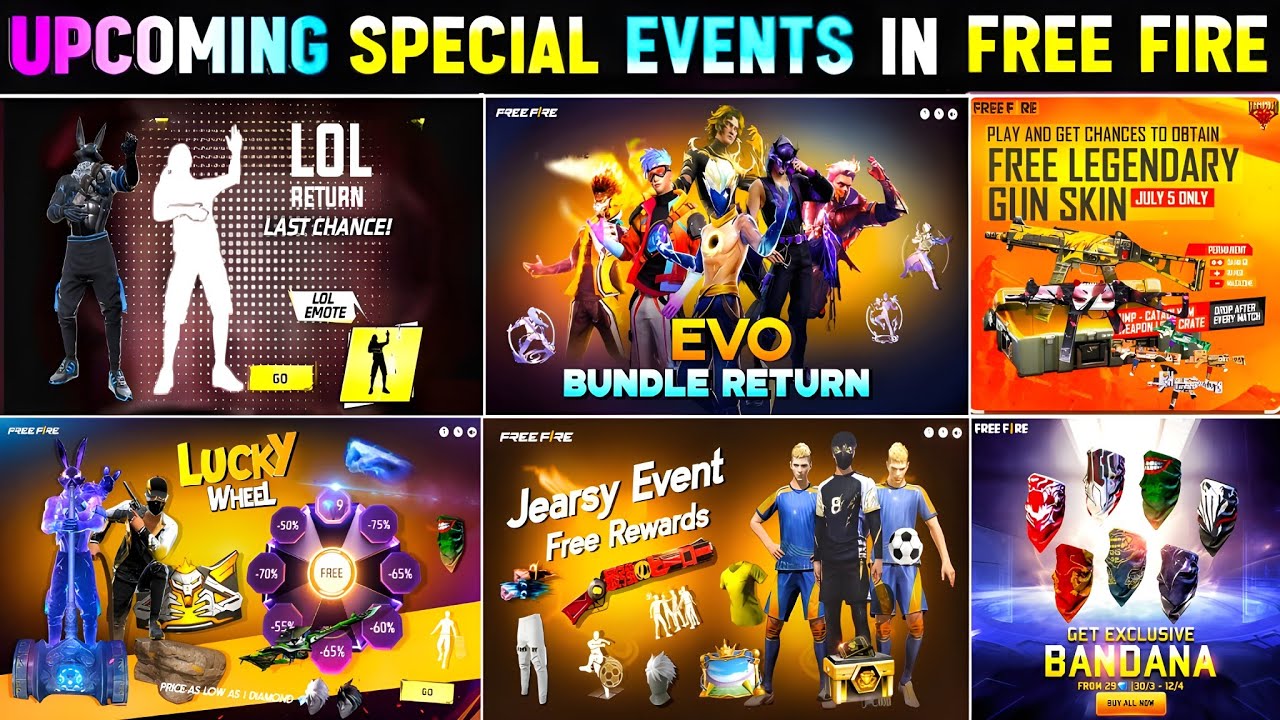 Lol Emote Return, Ump Skin Event, Jersey Event, New Evo Bundle 😮| free fire new event | ff new event