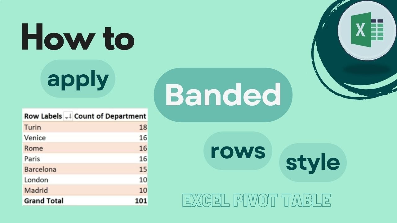 Excel Pivot Table: How to Apply Banded Rows Style