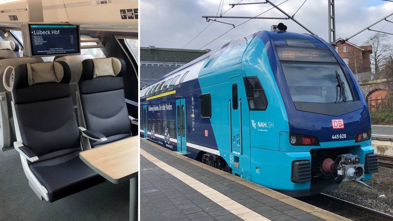 Stadler KISS im NAH.SH Design von DB Regio: Mitfahrt im RE Hamburg Hbf - Lübeck