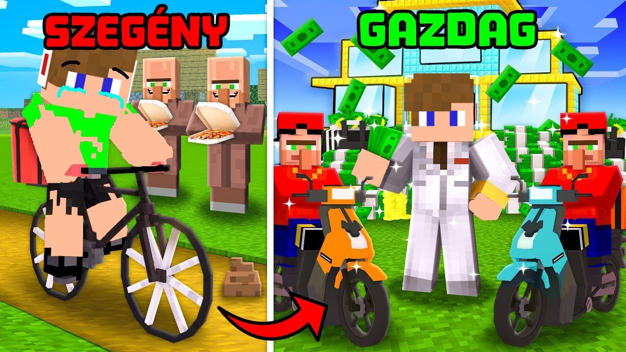 SZEGÉNY vs GAZDAG FUTÁR A MINECRAFT-BAN! 😱