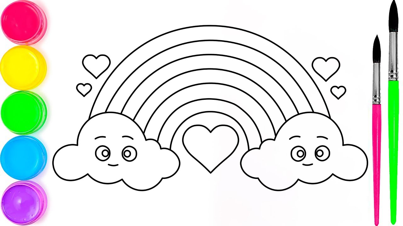 Rainbow Coloring Page for Kids | Fun Learning Drawing and Coloring Video for Children