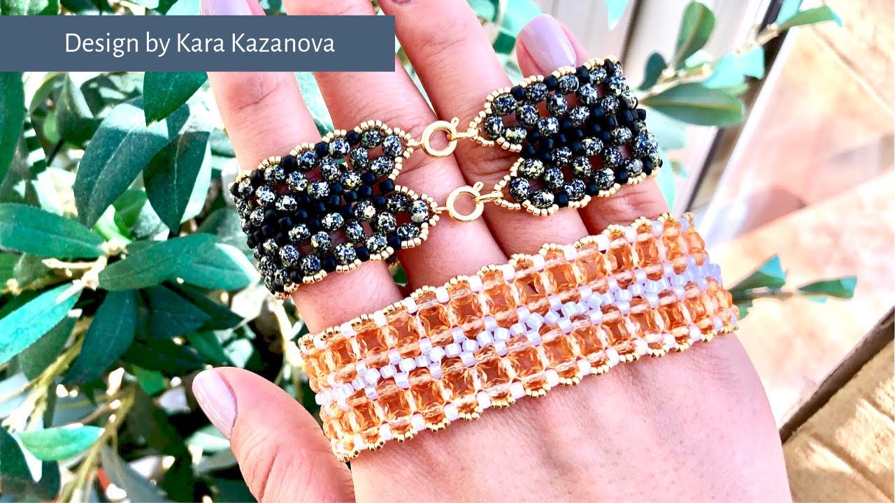 Double Arabian Nights bracelet tutorial | Right Angle Weave | Beaded Bracelet