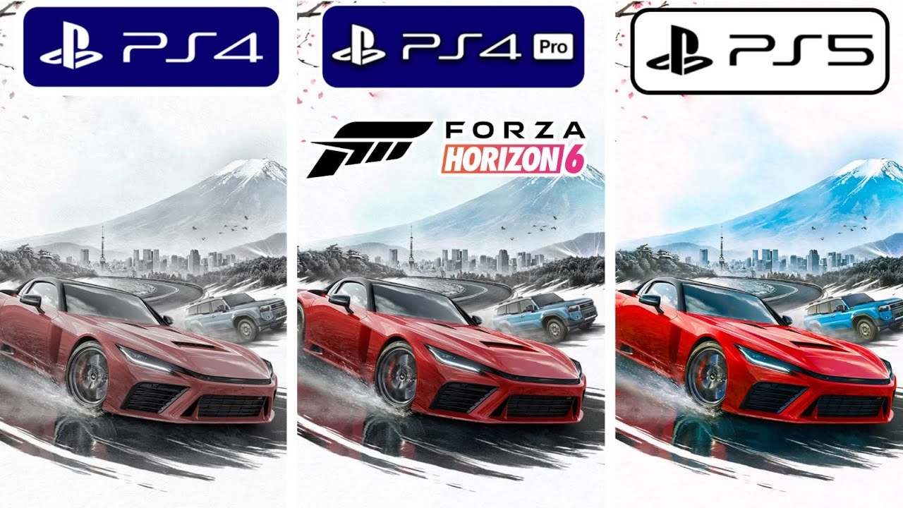 Forza Horizon 6 PS4 vs PS4 Pro vs PS5 Graphics Comparison