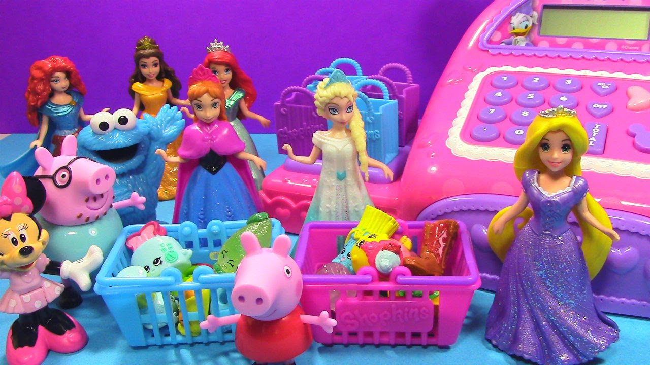 MINNIE MOUSE Electronic CASH REGISTER Bowtique Elsa & Anna Shopping for Shopkins Toys